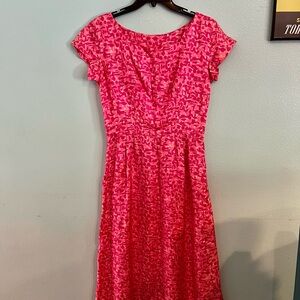 Vintage silky Pink Patterned Dress